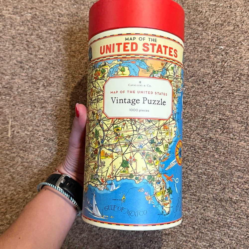 Cavallini 1000 Piece Puzzle, Map of USA